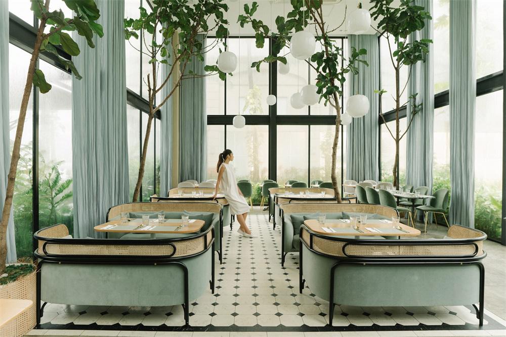 马尼拉Harlan+Holden温室咖啡馆，优雅的薄荷绿
